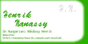 henrik nanassy business card